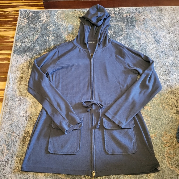 Eddie Bauer Jackets & Blazers - Eddie Bauer Blue Gray Zip-Up Jacket Size L